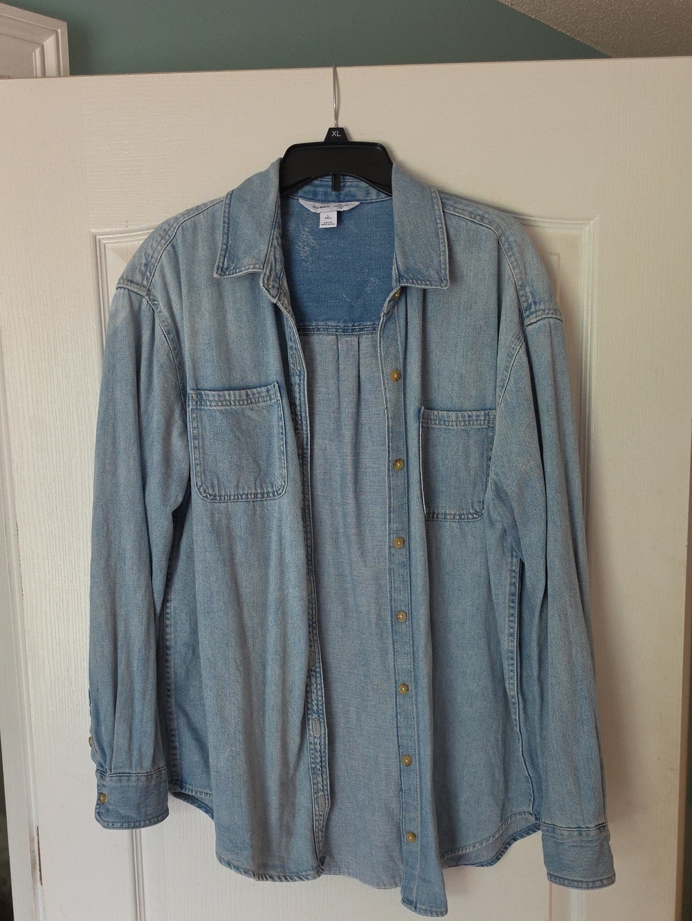 Old Navy Light Blue Denim Button-Down Shirt